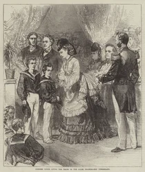 Princess Louise giving the Prizes in the Clyde Training-Ship Cumberland